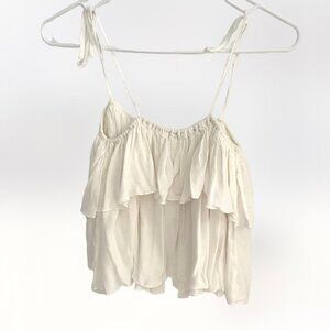 Very J White Crop Top Women Size L‎